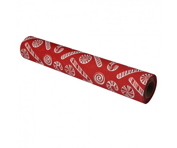 Table Runner 28x275 Cm Red Synthetic Christmas - 28*275 cm Clayre & Eef