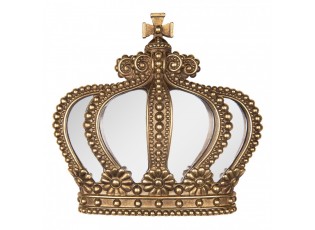 Zlatá antik nástěnná dekorace koruna se zrcátky Crown - 25*6*24 cm