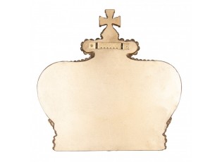 Zlatá antik nástěnná dekorace koruna se zrcátky Crown - 25*6*24 cm