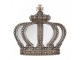 Stříbrná antik nástěnná dekorace koruna se zrcátky Crown - 25*6*24 cm Clayre & Eef