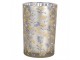 Tealight Holder ? 12x18 Cm Grey Glass Flowers - ? 12*18 cm Clayre & Eef