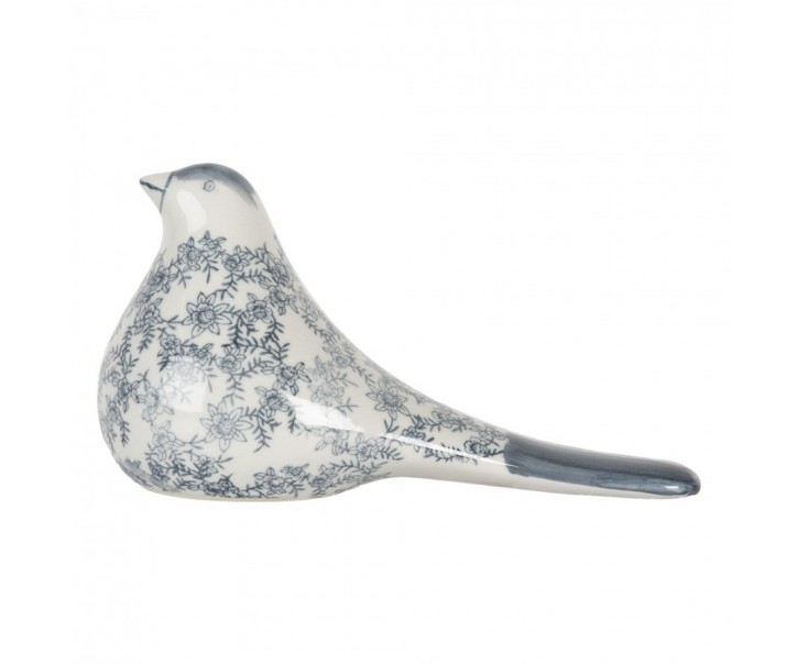 Decorative Figurine Bird 25x11x13 Cm White Blue Ceramic - 25*11*13 cm Clayre & Eef