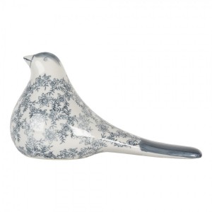 Decorative Figurine Bird 25x11x13 Cm White Blue Ceramic - 25*11*13 cm
