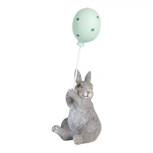 Dekorace králík s modrým balónkem - 7*6*18 cm