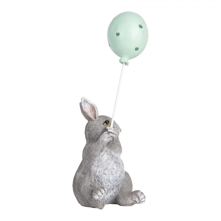 Dekorace králík s modrým balónkem - 7*6*18 cm