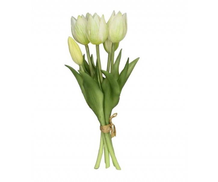 Kytice 5ks bílých realistických tulipánů Tulips - 26 cm Posiwio