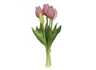 Kytice 5ks fialových realistických tulipánů Tulips - 26 cm