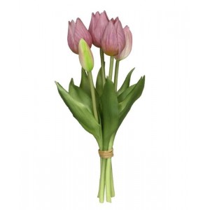 Kytice 5ks fialových realistických tulipánů Tulips - 26 cm