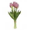 Kytice 5ks fialových realistických tulipánů Tulips - 26 cm Materiál: plasticBarva: růžová, zelená