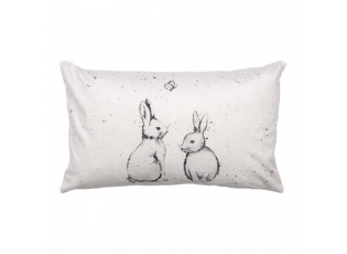 Béžový povlak na polštář s králíčky Bunny Buddies - 30*50 cm