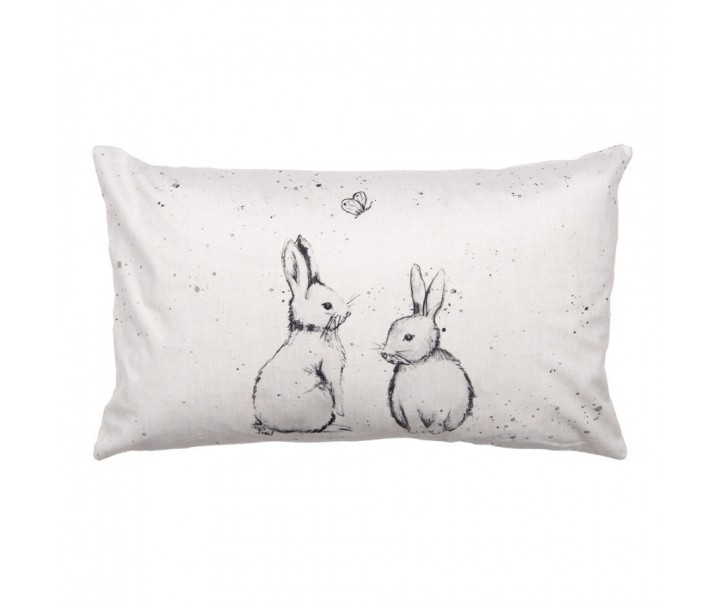 Béžový povlak na polštář s králíčky Bunny Buddies - 30*50 cm