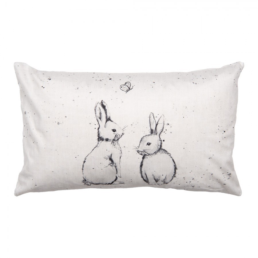 Béžový povlak na polštář s králíčky Bunny Buddies - 30*50 cm
