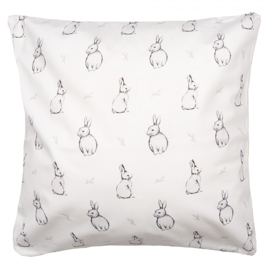 Béžový povlak na polštář s králíčky Bunny Buddies - 45*45 cm