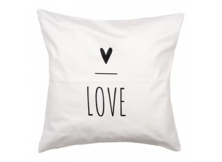 Bílý povlak na polštář se srdíčkem Lovely Day - 45*45 cm