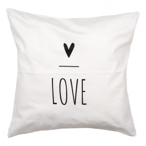 Bílý povlak na polštář se srdíčkem Lovely Day - 45*45 cm