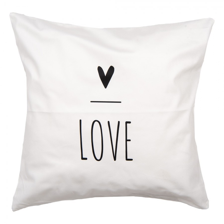 Bílý povlak na polštář se srdíčkem Lovely Day - 45*45 cm