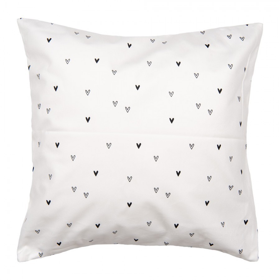 Bílý povlak na polštář se srdíčkem Lovely Day - 45*45 cm