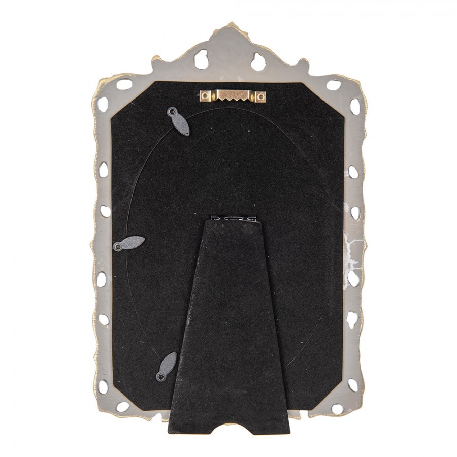 Šedo-zlatý antik fotorámeček s ornamenty - 18*2*26 cm / 13*18 cm