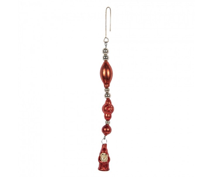 Christmas Ornament 25 Cm Red Glass Santa Claus - 1*1*25 cm Clayre & Eef