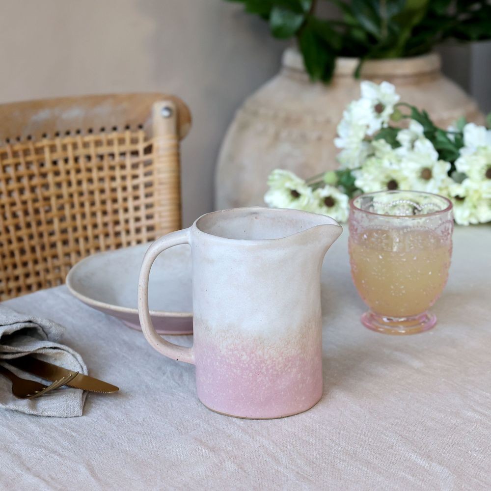 Béžovo-růžový rustikální džbán Valence Dusty Rose - 13*9*12 cm / 500 ml 