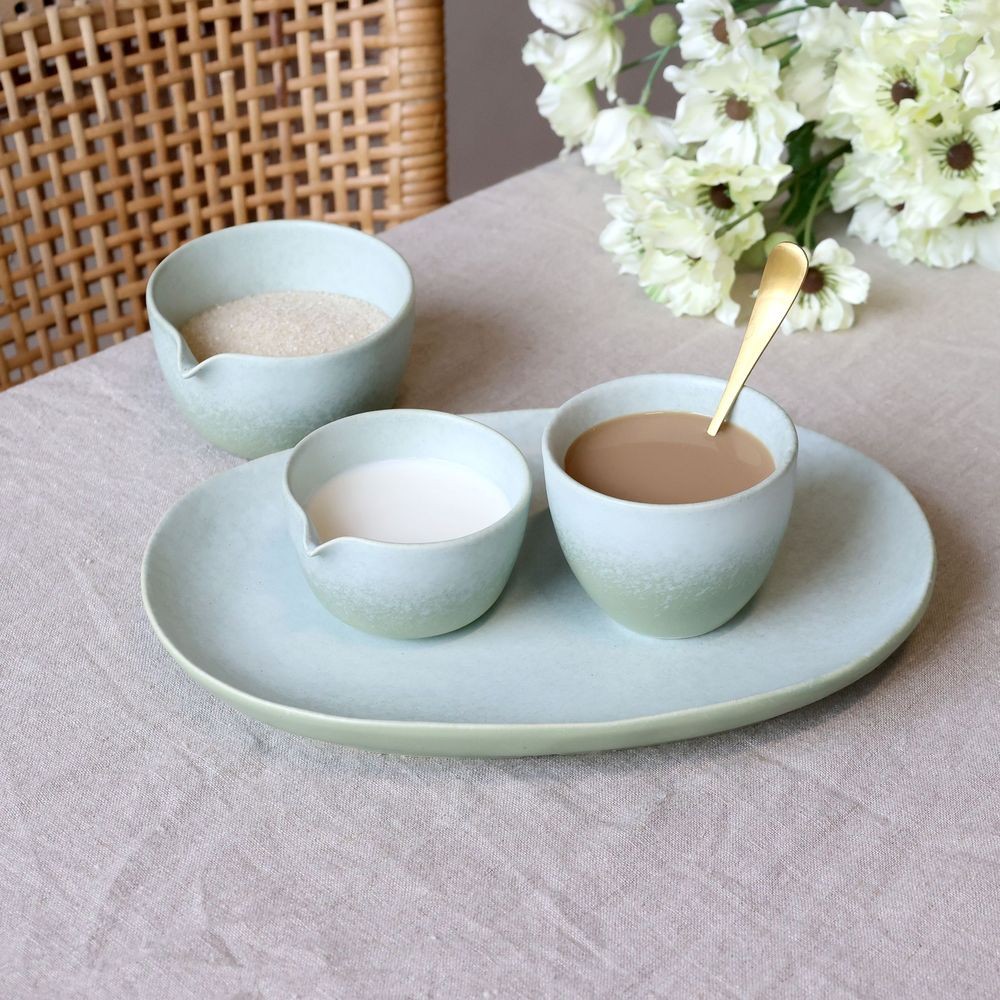 Zelený rustikální hrnek Valence Dusty Verte - Ø 8,5*7 cm / 185ml 