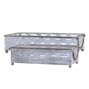 2ks plechový antik podnos Old French - 34*17*8 cm