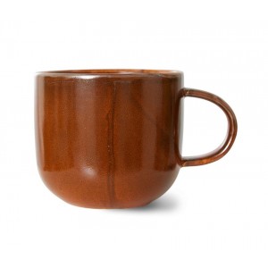 Pomerančově hnědý porcelánový hrnek Chef - 12*9*8 cm / 320 ml 