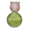 Pastelově růžový skleněný svícen/ váza tulipán Love Tulip - Ø 11*17 cm