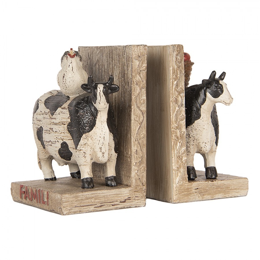 2ks zarážka na knihy zdobená krávami Famili - 17*10*14 cm