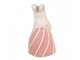 Decorative Figurine Rabbit ? 12x21 Cm White Pink Textile On Plastic - ? 12*21 cm Clayre & Eef