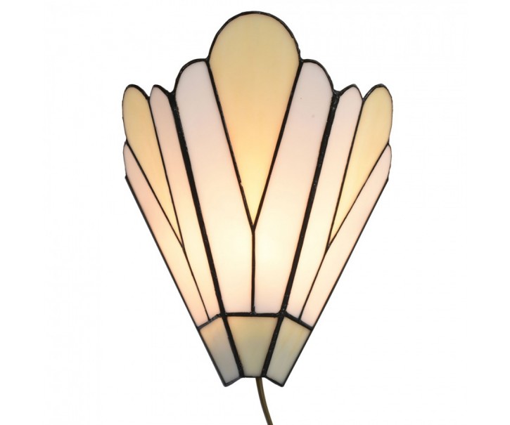 Béžová nástěnná lampa tiffany Patricia - 20*10*29 cm E14/ 1*40W Clayre & Eef