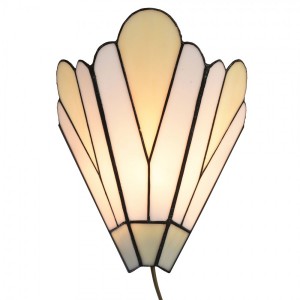 Béžová nástěnná lampa tiffany Patricia - 20*10*29 cm E14/ 1*40W