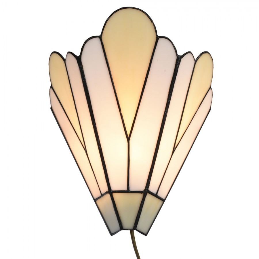 Béžová nástěnná lampa tiffany Patricia - 20*10*29 cm E14/ 1*40W