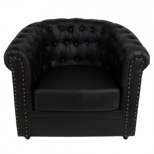Černé křeslo ve stylu Chesterfield - 80*75*72 cm