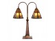 Béžovo-hnědá stolní lampa tiffany Bernadette - 48*19*64 cm E27/ma* 2*60W Clayre & Eef