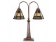 Béžovo-hnědá stolní lampa tiffany Bernadette - 48*19*64 cm E27/ma* 2*60W Clayre & Eef