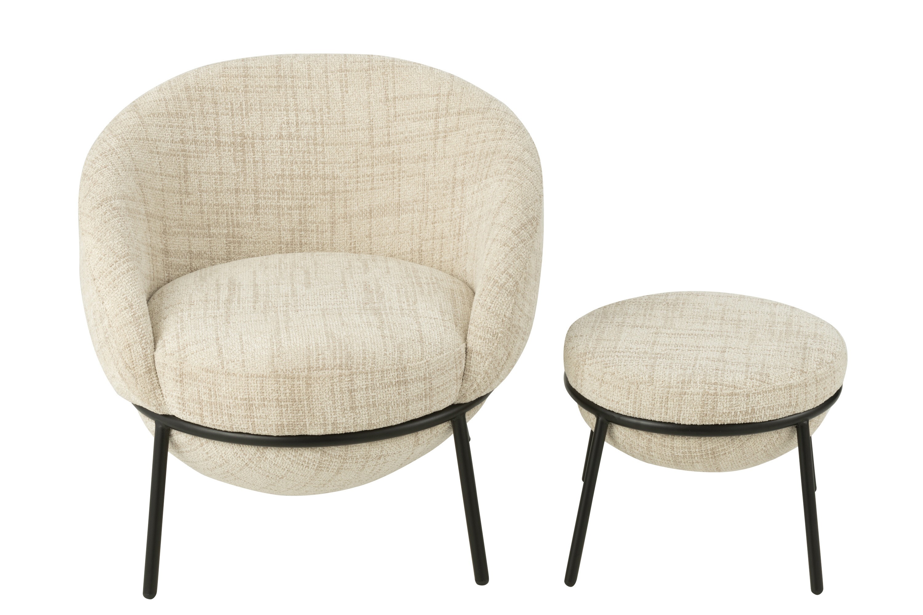 Béžové lounge křeslo s podnožkou Renon - 72*75*70 cm