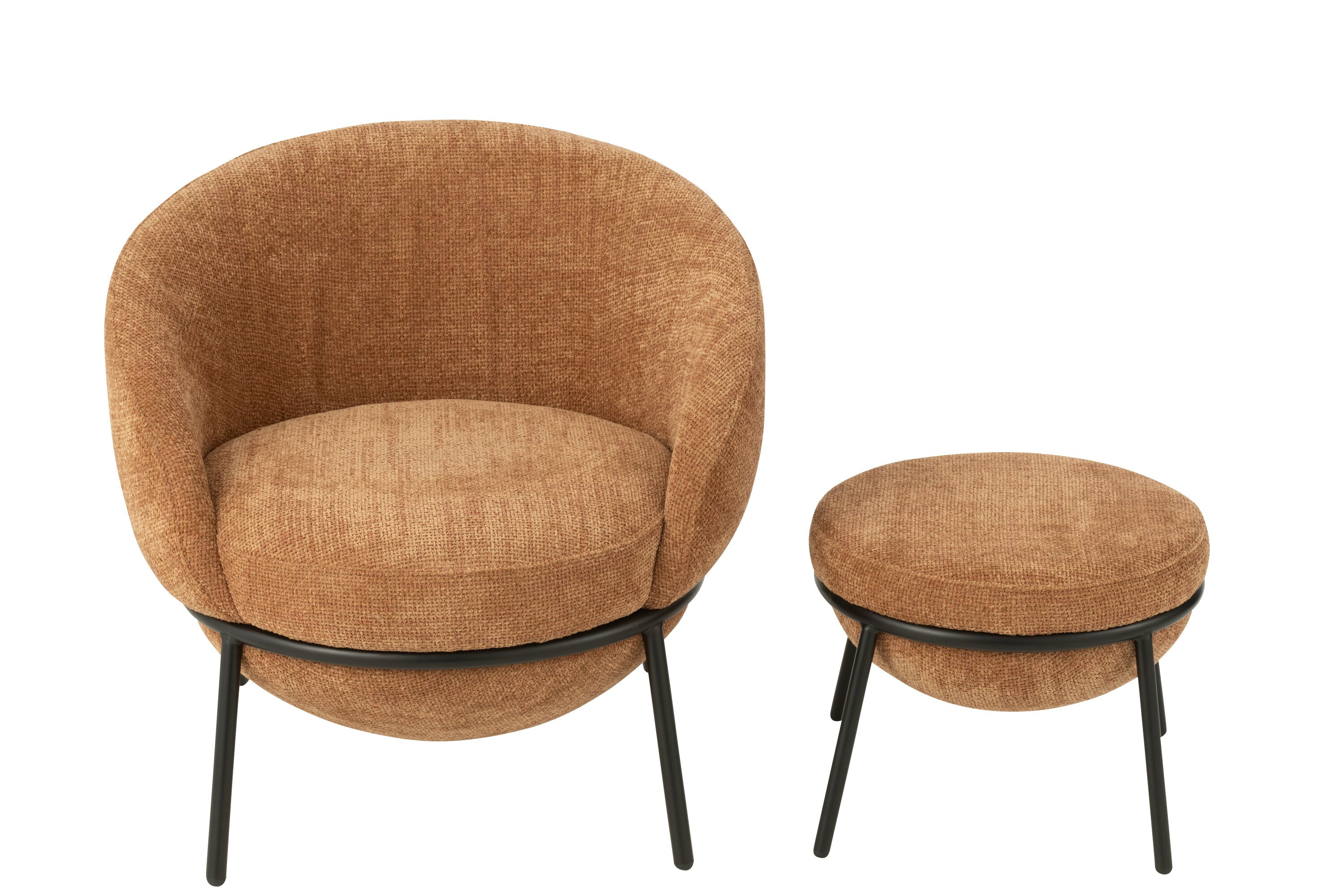 Cihlové lounge křeslo s podnožkou Renon - 72*75*70 cm