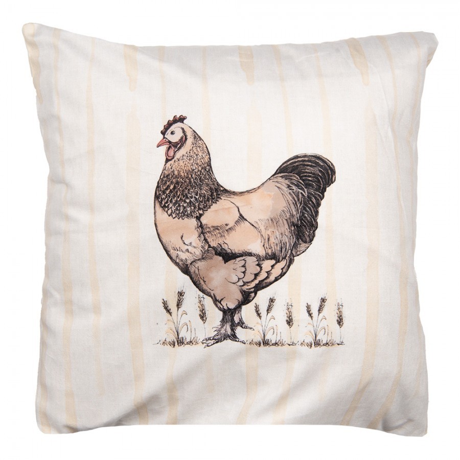 Béžový povlak na polštář se slepičkou Easter - 45*45 cm