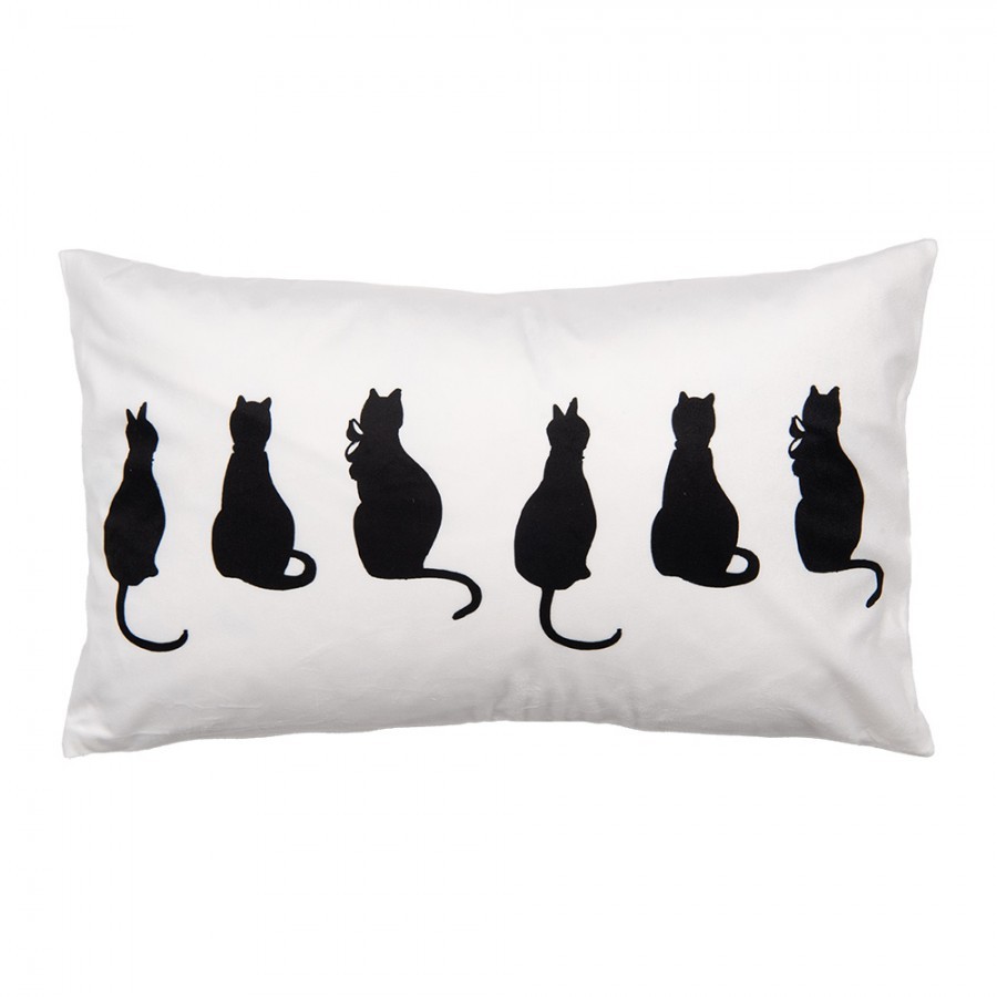 Bílý povlak na polštář s kočkami Dog&Cat - 30*50 cm
