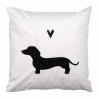 Bílý povlak na polštář s jezevčíkem a srdíčkem Dog&Cat - 45*45 cm