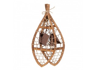 Hnědá antik dekorace sněžnice Snowshoes Vintage - 55*22*5 cm