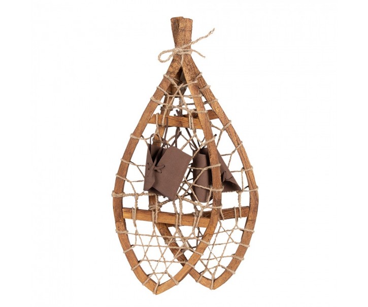 Hnědá antik dekorace sněžnice Snowshoes Vintage - 55*22*5 cm Clayre & Eef