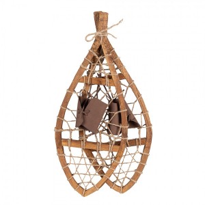 Hnědá antik dekorace sněžnice Snowshoes Vintage - 55*22*5 cm