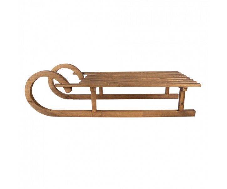Hnědá antik dřevěná dekorace sáně Sledge Vintage - 100*37*27 cm Clayre & Eef