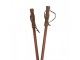 Hnědé antik dřevěné retro hole Ski Vintage - Ø 12*100 cm Clayre & Eef