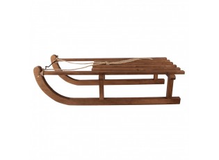 Hnědá antik dřevěná dekorace sáně Sledge Vintage - 80*37*20 cm