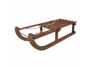 Hnědá antik dřevěná dekorace sáně Sledge Vintage - 80*37*20 cm