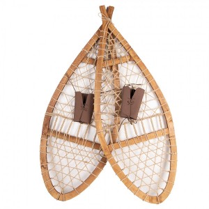 Hnědá antik dekorace sněžnice Snowshoes Vintage - 106*39*8 cm