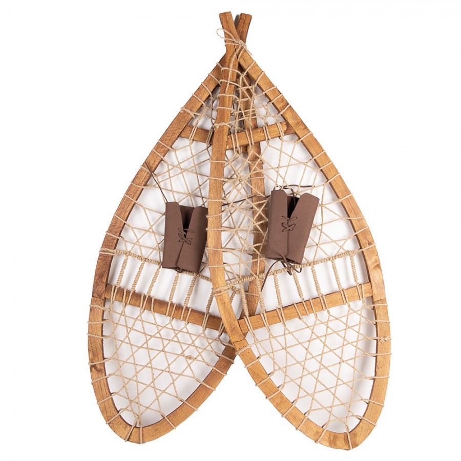 Hnědá antik dekorace sněžnice Snowshoes Vintage - 106*39*8 cm